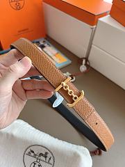 Hermes Ancre Marin Belt Buckle & Reversible Leather Strap 24mm Swift Epsom Black/Brown Gold - 4