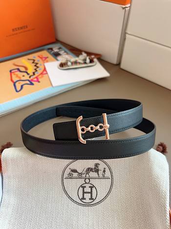 Hermes Ancre Marin Belt Buckle & Reversible Leather Strap 24mm Swift Epsom Black Gold