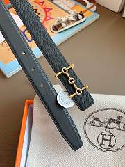 Hermes H Equestre Belt Buckle & Reversible Leather Strap 24mm Swift Epsom Black Gold - 6