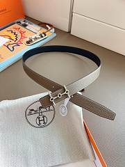 Hermes H Equestre Belt Buckle & Reversible Leather Strap 24mm Swift Epsom Black/ Gray Silver - 3