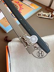 Hermes H Equestre Belt Buckle & Reversible Leather Strap 24mm Swift Epsom Black/ Gray Silver - 4