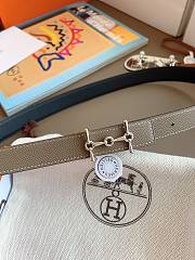 Hermes H Equestre Belt Buckle & Reversible Leather Strap 24mm Swift Epsom Black/ Gray Silver - 2