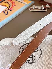 Hermes H Equestre Belt Buckle & Reversible Leather Strap 24mm Swift Epsom Brown/White Gold - 6