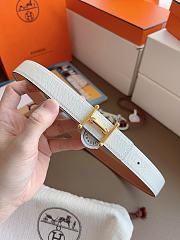 Hermes H Equestre Belt Buckle & Reversible Leather Strap 24mm Swift Epsom Brown/White Gold - 4