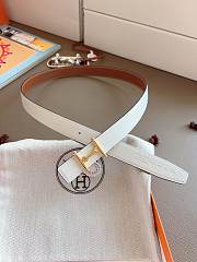 Hermes H Equestre Belt Buckle & Reversible Leather Strap 24mm Swift Epsom Brown/White Gold - 2