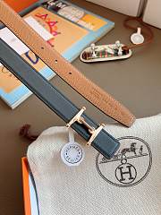 Hermes H Equestre Belt Buckle & Reversible Leather Strap 24mm Swift Epsom Black/Brown Rose Gold - 6