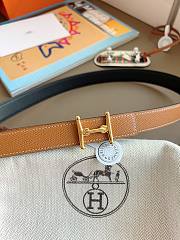 Hermes H Equestre Belt Buckle & Reversible Leather Strap 24mm Swift Epsom Black/Brown Gold - 2
