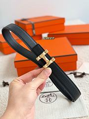 Hermes H Infini Belt Buckle & Reversible Leather Strap 24mm Swift Epsom Black Gold - 5