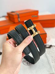 Hermes H Infini Belt Buckle & Reversible Leather Strap 24mm Swift Epsom Black Gold - 3