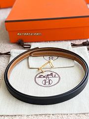 Mini 5382 Belt Buckle & Hermes Sur Mer Reversible Leather Strap 13mm Swift Epsom Black/ Brown Gold - 6