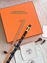 Mini 5382 Belt Buckle & Hermes Sur Mer Reversible Leather Strap 13mm Swift Epsom Black/ Brown Gold - 4