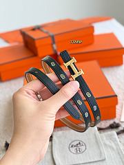 Mini 5382 Belt Buckle & Hermes Sur Mer Reversible Leather Strap 13mm Swift Epsom Black/ Brown Gold - 3