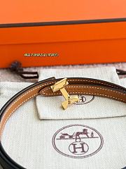 Mini 5382 Belt Buckle & Hermes Sur Mer Reversible Leather Strap 13mm Swift Epsom Black/ Brown Gold - 2