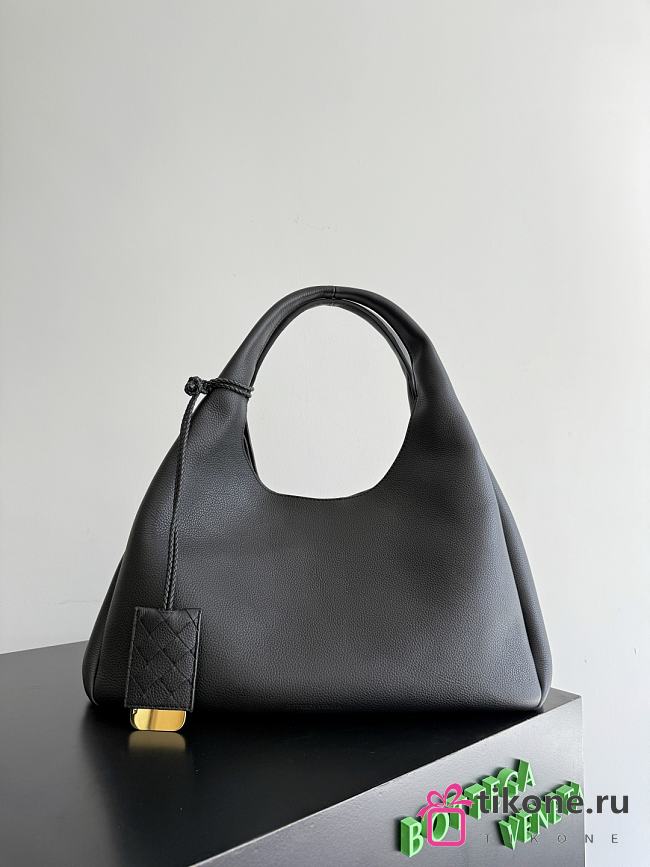 Bottega Veneta Large Campana Black Grained Leather - 39x24x18.5cm - 1