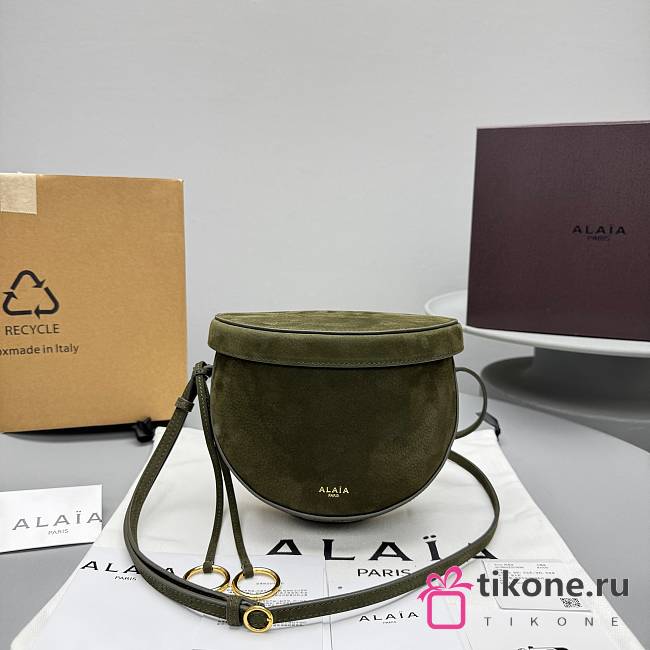 Alaia Hip Bag In Nubuck Khaki - 20x16x11cm - 1