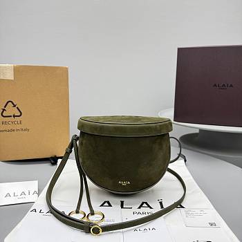 Alaia Hip Bag In Nubuck Khaki - 20x16x11cm