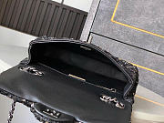 Chanel Flap Bag Sequins & Silver Gold Tone Metal Black - 20x10x7cm - 5
