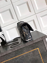 Chanel Evening Bag Quilted Sequins & Gold Tone Metal Black - 20x10x7cm 	 - 3