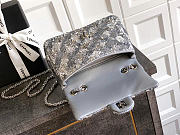 Chanel Evening Bag Quilted Sequins & Silver Tone Metal Silver - 20x10x7cm - 3
