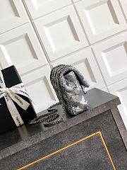 Chanel Evening Bag Quilted Sequins & Silver Tone Metal Silver - 20x10x7cm - 4