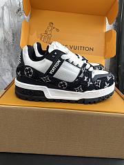 LV Trainer Sneaker Monogram Denim and Monogram Embossed Black 1A9JGI  - 1