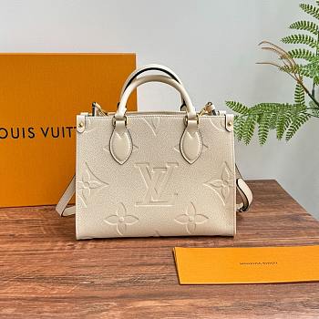 LV Onthego PM Monogram Empreinte Leather Cream M46569 - 25x19x11.5cm