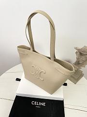 Celine Small Cabas Anais Cuir Triomphe In Grained Calfskin Beige - 28×24×12cm - 3