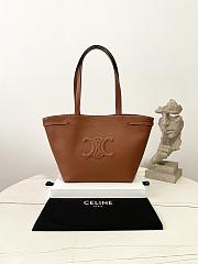 Celine Small Cabas Anais Cuir Triomphe In Grained Calfskin Brown - 28×24×12cm - 1