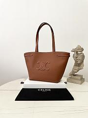 Celine Small Cabas Anais Cuir Triomphe In Grained Calfskin Brown - 28×24×12cm - 3
