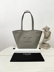 Celine Small Cabas Anais Cuir Triomphe In Grained Calfskin Gray - 28×24×12cm - 1