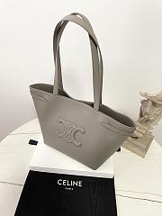 Celine Small Cabas Anais Cuir Triomphe In Grained Calfskin Gray - 28×24×12cm - 6