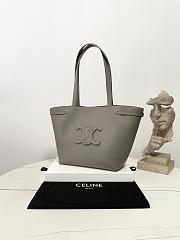 Celine Small Cabas Anais Cuir Triomphe In Grained Calfskin Gray - 28×24×12cm - 2