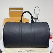 LV Keepall Bandouliere 50 Bag Aerogram Waxy Calf Leather Black M26118 - 50x29x23cm - 3