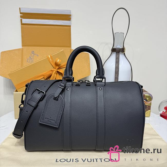 LV Keepall Bandouliere 35 Bag Aerogram Waxy Calf Leather Black M15249 - 34x21x16cm - 1