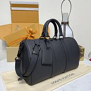 LV Keepall Bandouliere 35 Bag Aerogram Waxy Calf Leather Black M15249 - 34x21x16cm - 5