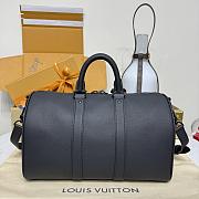 LV Keepall Bandouliere 35 Bag Aerogram Waxy Calf Leather Black M15249 - 34x21x16cm - 3