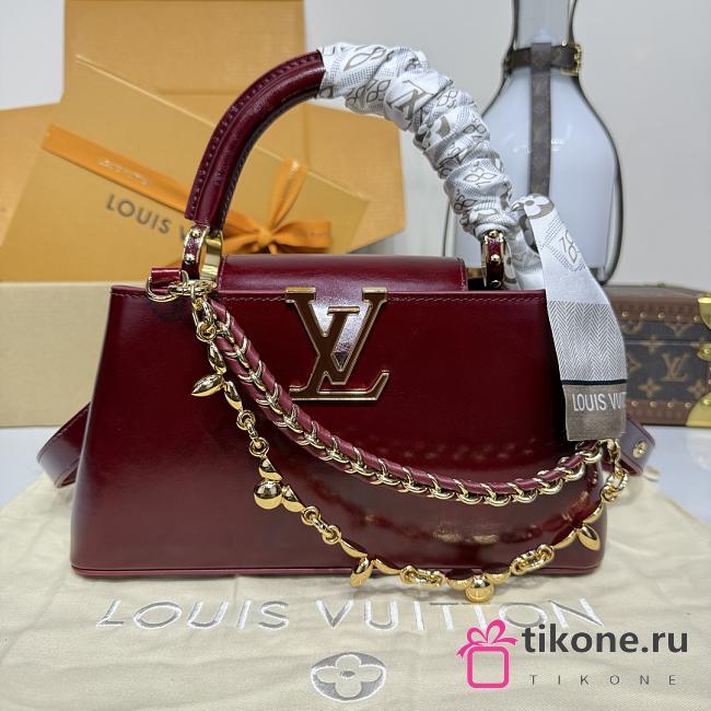 LV Capucines East West BB Red M25492 - 26.5x14x8cm - 1
