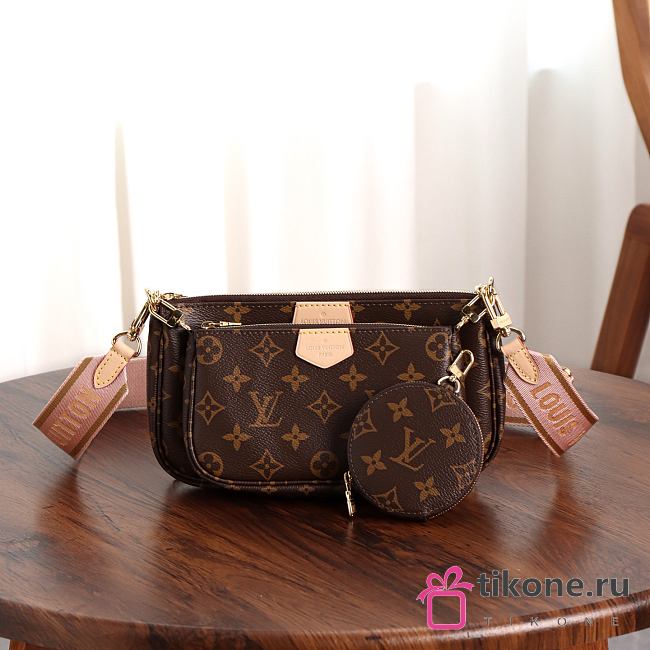 LV Multi Pochette Accessoires Monogram Coated Canvas Pink M44840 - 24x13.5x4cm - 1
