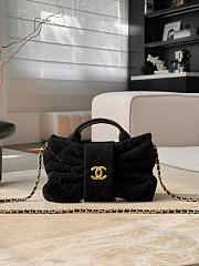 Chanel Mini Bow Bag  Velvet Effect Nylon & Gold Tone Metal Black - 26x18x5cm - 6