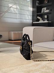 Chanel Mini Bow Bag  Velvet Effect Nylon & Gold Tone Metal Black - 26x18x5cm - 5