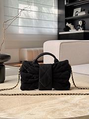 Chanel Mini Bow Bag  Velvet Effect Nylon & Gold Tone Metal Black - 26x18x5cm - 2