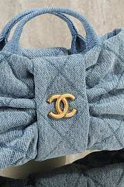 Chanel Mini Bow Bag Washed Denim & Gold Tone Metal Blue - 26x18x5cm - 3