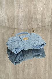 Chanel Mini Bow Bag Washed Denim & Gold Tone Metal Blue - 26x18x5cm - 2