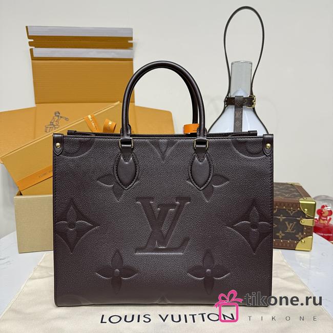 LV Onthego MM Monogram Empreinte Leather Chocolate M12967 - 35x27x14cm - 1