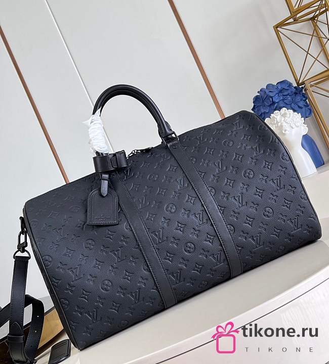 LV Keepall Bandoulière 50 Taurillon Monogram Black M59025 - 50x29x23cm - 1