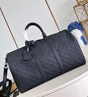 LV Keepall Bandoulière 50 Taurillon Monogram Black M59025 - 50x29x23cm - 1