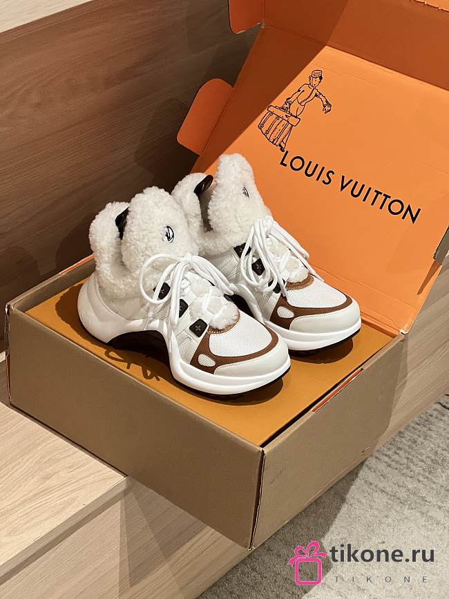 LV Archlight Shearling Sneakers White - 1