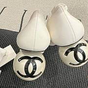 Chanel Mary Janes Lambskin Patent Calfskin & Imitation Pearls White & Black - 3