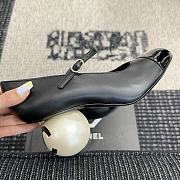 Chanel Mary Janes Lambskin Patent Calfskin & Imitation Pearls Black & White - 6