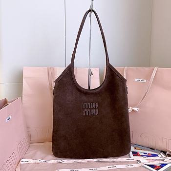 Miumiu Ivy Suede Bag Chocolate 5BG231 - 40x35cm